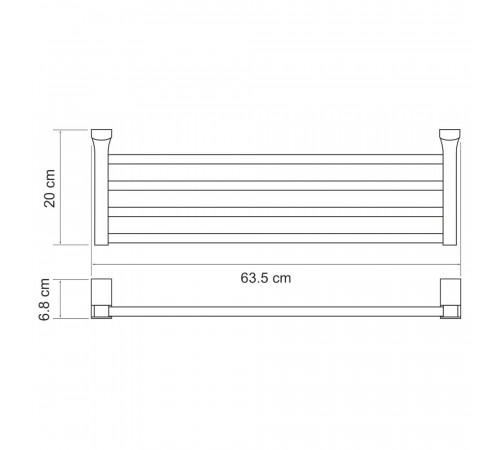 Полка для ванной WasserKraft Leine K-5000 WHITE 200х635х70 мм металл/пластик хром/белая (K-5011W) Полка для ванной WasserKraft Leine K-5000 WHITE 200х635х70 мм металл/пластик хром/белая (K-5011W)