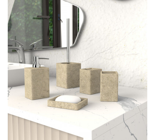 Стакан для ванной Fora Stone Natural настольный полирезин бежевый (FOR-STN44NAT) Стакан для ванной Fora Stone Natural настольный полирезин бежевый (FOR-STN44NAT)