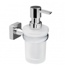 Дозатор для мыла WasserKraft Lippe с держателем стекло матовый/металл хром (K-6599)