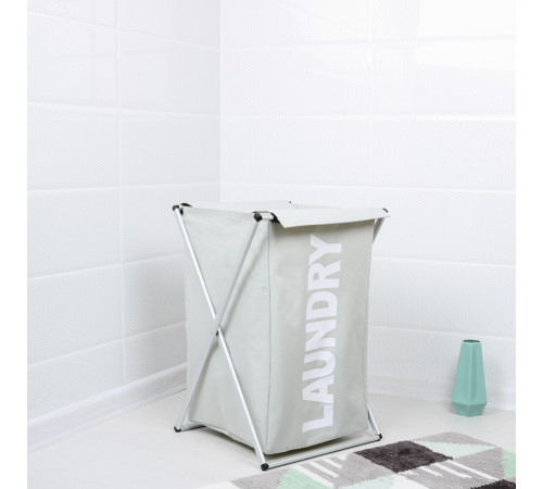 Корзина для белья Fixsen Laundry 380х570х370 мм 80 л складная серая (FX-1023) Корзина для белья Fixsen Laundry 380х570х370 мм 80 л складная серая (FX-1023)