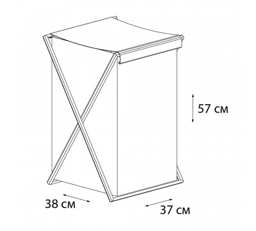Корзина для белья Fixsen Laundry 380х570х370 мм 80 л складная серая (FX-1023) Корзина для белья Fixsen Laundry 380х570х370 мм 80 л складная серая (FX-1023)