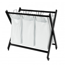 Корзина для белья WasserKraft Naab 790х720х465 мм 123 л складная белая/черная (WB-860-L)
