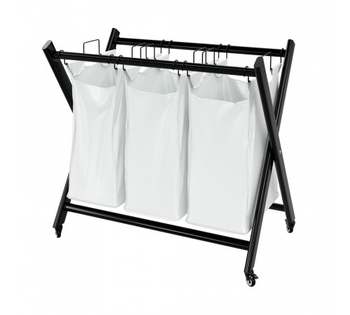 Корзина для белья WasserKraft Naab 790х720х465 мм 123 л складная белая/черная (WB-860-L) Корзина для белья WasserKraft Naab 790х720х465 мм 123 л складная белая/черная (WB-860-L)