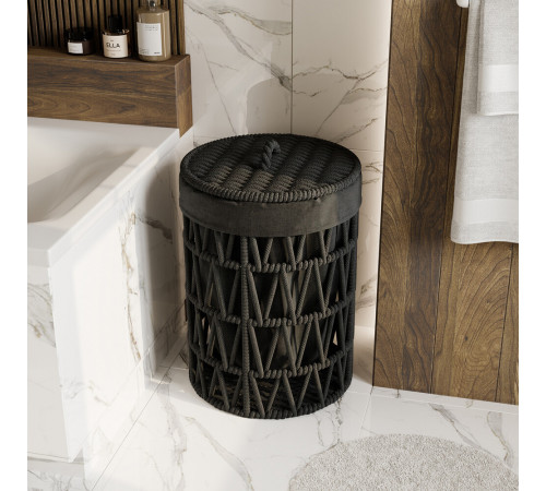 Корзина для белья WasserKraft Mosel 460х460х610 мм 129,1 л черная (WB-460-L) Корзина для белья WasserKraft Mosel 460х460х610 мм 129,1 л черная (WB-460-L)