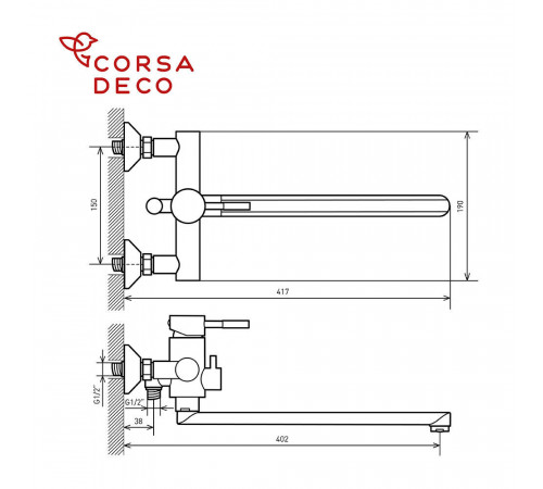 Смеситель для ванны Сorsa Deco AS нержавеющая сталь однорычажный с длинным изливом с лейкой (FBTAS3) Смеситель для ванны Сorsa Deco AS нержавеющая сталь однорычажный с длинным изливом с лейкой (FBTAS3)