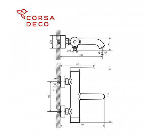 Смеситель для ванны Corsa Deco VX черный матовый однорычажный с коротким изливом с лейкой (FBTVX1B) Смеситель для ванны Corsa Deco VX черный матовый однорычажный с коротким изливом с лейкой (FBTVX1B)