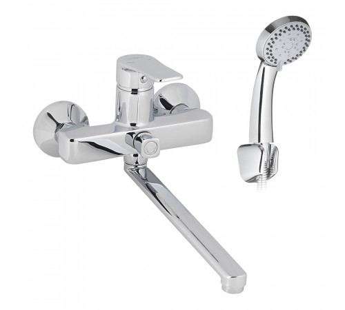 Смеситель для ванны Decoroom DR23 хром однорычажный с длинным изливом с лейкой (DR23043) Смеситель для ванны Decoroom DR23 хром однорычажный с длинным изливом с лейкой (DR23043)