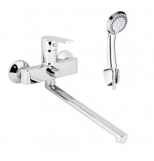 Смеситель для ванны Decoroom DR22 хром однорычажный с длинным изливом с лейкой (DR22043)