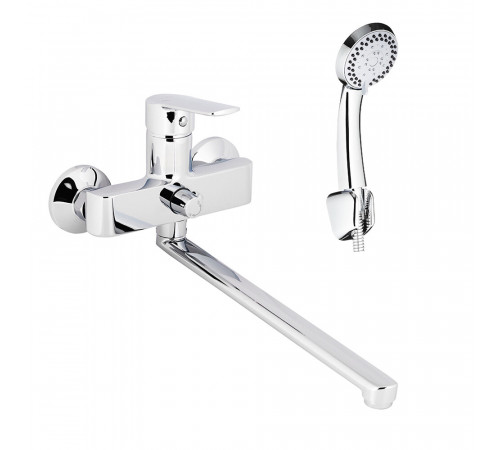 Смеситель для ванны Decoroom DR22 хром однорычажный с длинным изливом с лейкой (DR22043) Смеситель для ванны Decoroom DR22 хром однорычажный с длинным изливом с лейкой (DR22043)