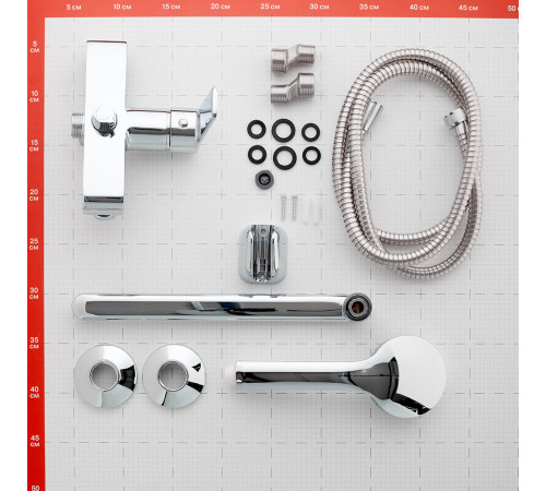 Смеситель для ванны Decoroom DR22 хром однорычажный с длинным изливом с лейкой (DR22043) Смеситель для ванны Decoroom DR22 хром однорычажный с длинным изливом с лейкой (DR22043)