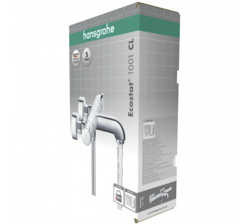 Смеситель для ванны термостатический Hansgrohe Ecostat хром с коротким изливом без лейки Смеситель для ванны термостатический Hansgrohe Ecostat хром с коротким изливом без лейки