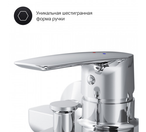 Смеситель для ванны AM.PM Gem хром однорычажный с коротким изливом с лейкой (F90A15000) Смеситель для ванны AM.PM Gem хром однорычажный с коротким изливом с лейкой (F90A15000)
