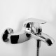 Смеситель для ванны WasserKraft Rossel хром однорычажный с коротким изливом с лейкой (2801)