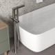 Смеситель для ванны напольный WasserKraft Tauber 6400 никель однорычажный с лейкой (6421)