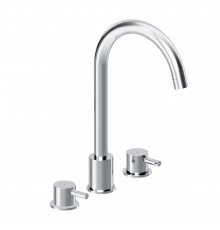 Смеситель для раковины встраиваемый Damixa Scandinavian Pure хром двухрычажный с поворотным изливом (360200000)