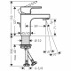 Смеситель для раковины Hansgrohe Vernis Shape черный однорычажный с донным клапаном (71560670)