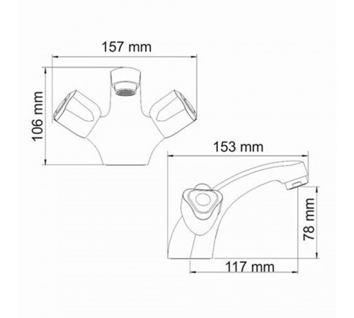 Смеситель для раковины WasserKraft Amper 2903 хром двухвентильный (2903) Смеситель для раковины WasserKraft Amper 2903 хром двухвентильный (2903)