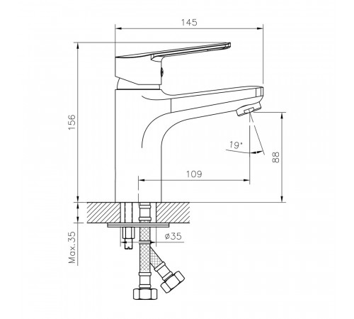 Смеситель для раковины Decoroom DR22 хром однорычажный (DR22011) Смеситель для раковины Decoroom DR22 хром однорычажный (DR22011)