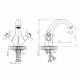 Смеситель для раковины Decoroom DR54 хром двухвентильный (DR54011)