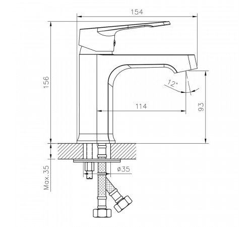 Смеситель для раковины Decoroom DR23 хром однорычажный (DR23011) Смеситель для раковины Decoroom DR23 хром однорычажный (DR23011)