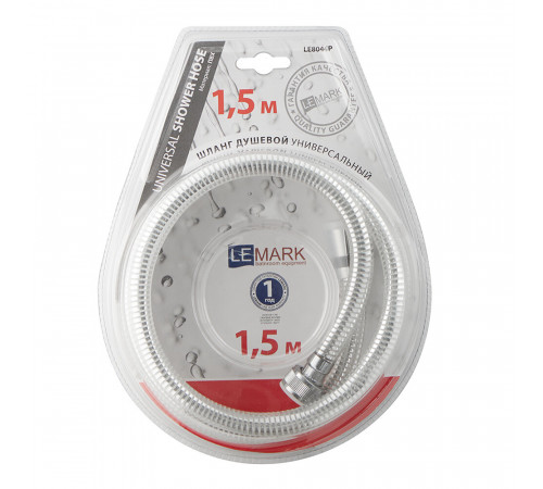 Шланг для душа Lemark 1500 мм ПВХ (LE8044P) Шланг для душа Lemark 1500 мм ПВХ (LE8044P)