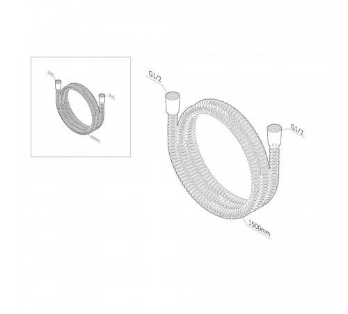 Шланг для душа AM.PM 1500 мм металл хром (F0415300) Шланг для душа AM.PM 1500 мм металл хром (F0415300)