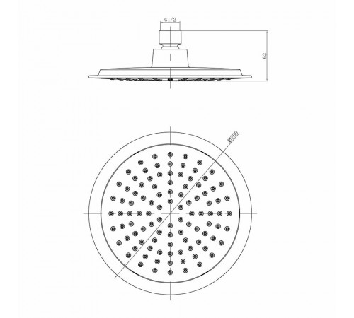 Лейка для верхнего душа Lemark d200 мм 1 режим пластик хром (LM8033C) Лейка для верхнего душа Lemark d200 мм 1 режим пластик хром (LM8033C)