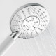 Лейка для душа WasserKraft d120 мм 3 режима без шланга пластик белая/хром (A058)