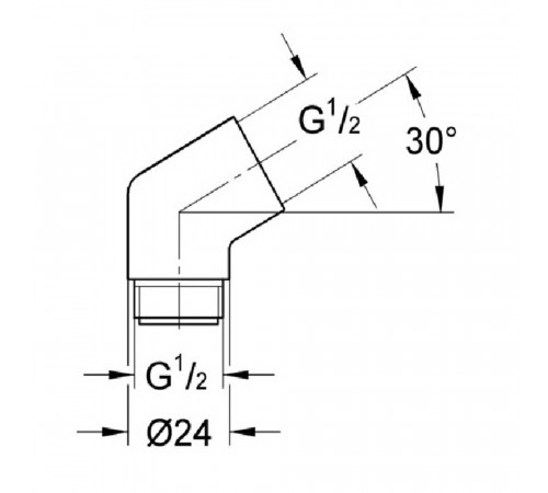 Переходник Grohe Sena 1/2 НР х 1/2 ВР для лейки латунь хром (28389000) Переходник Grohe Sena 1/2 НР х 1/2 ВР для лейки латунь хром (28389000)