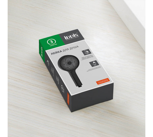 Лейка для душа Iddis SpaHome d130 мм 3 режима без шланга пластик черная (SPA3F0Bi18) Лейка для душа Iddis SpaHome d130 мм 3 режима без шланга пластик черная (SPA3F0Bi18)