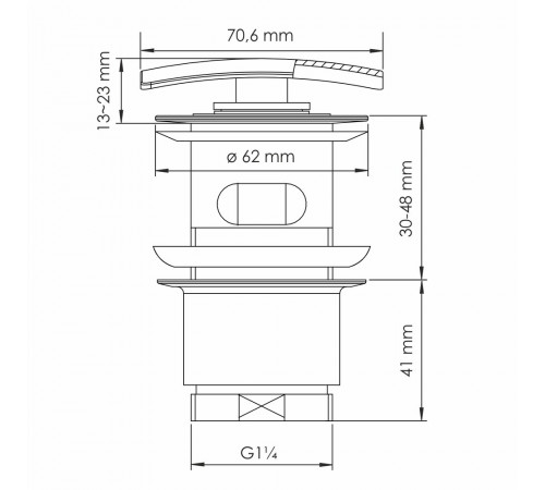 Донный клапан WasserKraft клик-клак 1 1/4 с переливом черный (A166) Донный клапан WasserKraft клик-клак 1 1/4 с переливом черный (A166)
