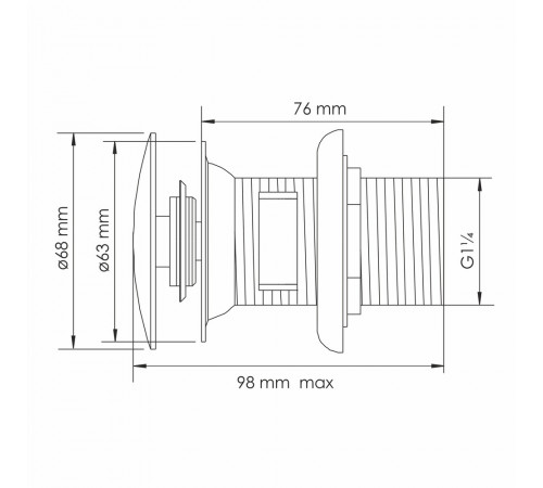 Донный клапан WasserKraft клик-клак 1 1/4 с переливом коричневый (A336) Донный клапан WasserKraft клик-клак 1 1/4 с переливом коричневый (A336)