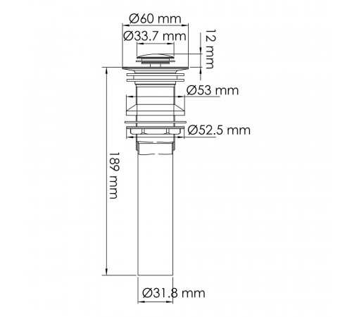 Донный клапан WasserKraft клик-клак 1 1/2 белый (A251) Донный клапан WasserKraft клик-клак 1 1/2 белый (A251)
