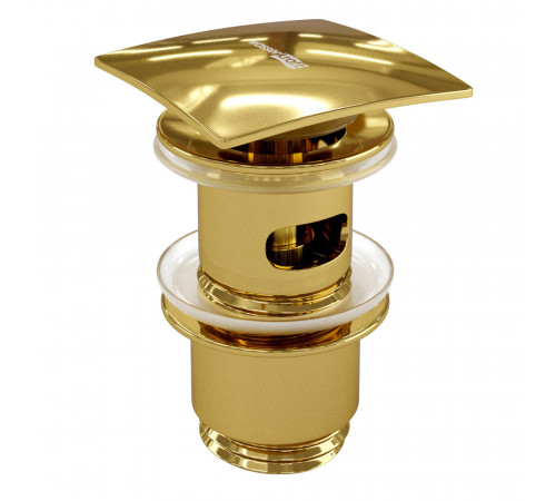 Донный клапан WasserKraft клик-клак 1 1/4 с переливом золото (A168) Донный клапан WasserKraft клик-клак 1 1/4 с переливом золото (A168)