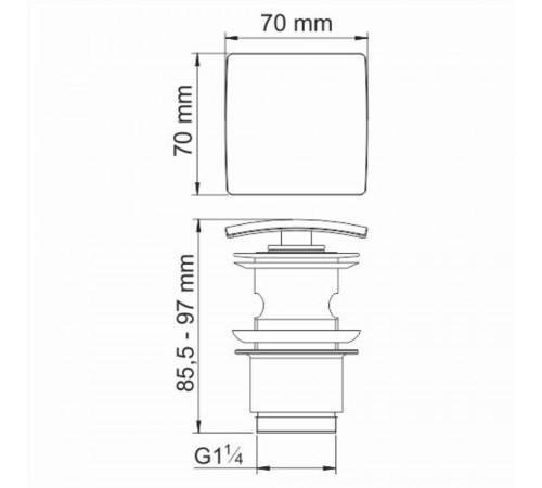 Донный клапан WasserKraft клик-клак 1 1/4 с переливом хром (A105) Донный клапан WasserKraft клик-клак 1 1/4 с переливом хром (A105)