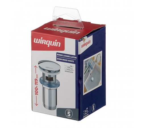 Донный клапан Wirquin клик-клак 1 1/4 с переливом хром (30723390) Донный клапан Wirquin клик-клак 1 1/4 с переливом хром (30723390)