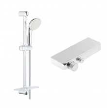 Смеситель для душа без излива Grohe Grohtherm SmartControl термостатический со стойкой с лейкой хром (34719000/27926001)