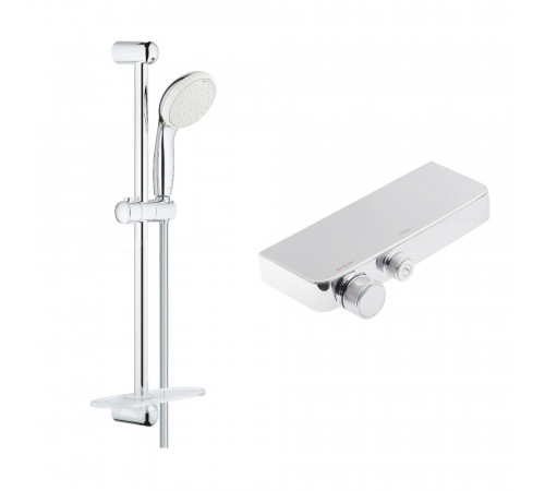 Смеситель для душа без излива Grohe Grohtherm SmartControl термостатический со стойкой с лейкой хром (34719000/27926001) Смеситель для душа без излива Grohe Grohtherm SmartControl термостатический со стойкой с лейкой хром (34719000/27926001)