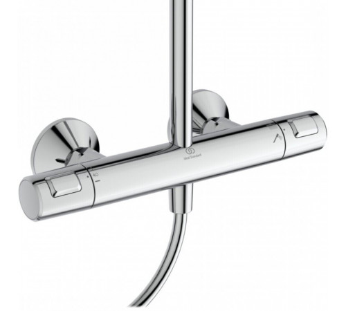 Душевая система Ideal Standard Ceratherm T25 с верхним душем с лейкой с термостатом хром (A7627AA)