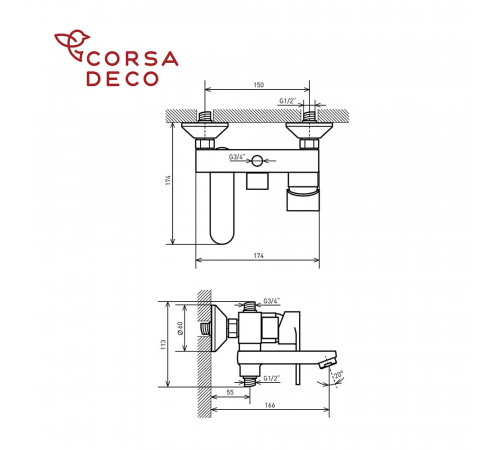 Душевая система Corsa Deco CX с верхним душем с лейкой со смесителем черная (SSFCX230SB) Душевая система Corsa Deco CX с верхним душем с лейкой со смесителем черная (SSFCX230SB)