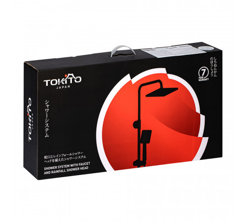Душевая система Tokito Rain с верхним душем с лейкой со смесителем черная (TOK-RAI-1014BL)
