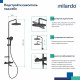 Душевая система Milardo Ideal Spa с верхним душем с лейкой с термостатом черная (ILSBLTHM06)