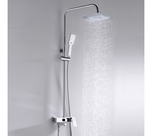 Душевая система WasserKraft с верхним душем с лейкой со смесителем хром (A17701)