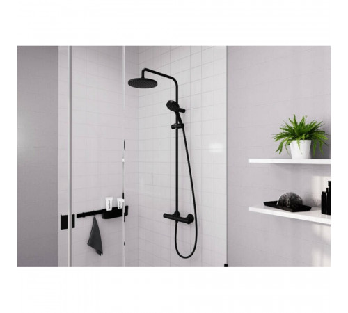 Душевая система Hansgrohe Vernis Blend с верхним душем с лейкой с термостатом черная (26276670) Душевая система Hansgrohe Vernis Blend с верхним душем с лейкой с термостатом черная (26276670)