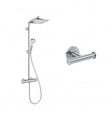 Душевая система Hansgrohe с верхним душем с лейкой с термостатом хром (HGSETP01)