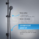 Душевой комплект Esko ST с верхним душем с лейкой черный (ST1550 Black)