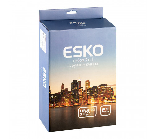 Душевой комплект Esko с лейкой c держателем хром (SS755) Душевой комплект Esko с лейкой c держателем хром (SS755)