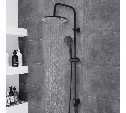 Душевой комплект Esko ST с верхним душем с лейкой черный (ST1550 Black) Душевой комплект Esko ST с верхним душем с лейкой черный (ST1550 Black)