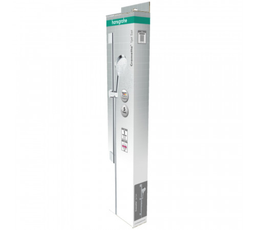 Душевой комплект Hansgrohe Crometta с лейкой со стойкой хром/белый (26533400) Душевой комплект Hansgrohe Crometta с лейкой со стойкой хром/белый (26533400)