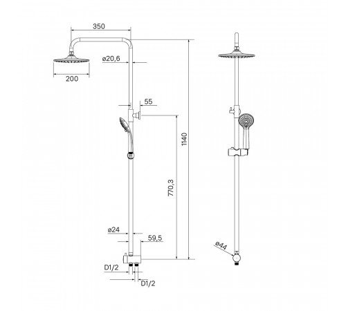 Душевой комплект Milardo Shower Set с верхним душем с лейкой хром (3703F24M76) Душевой комплект Milardo Shower Set с верхним душем с лейкой хром (3703F24M76)